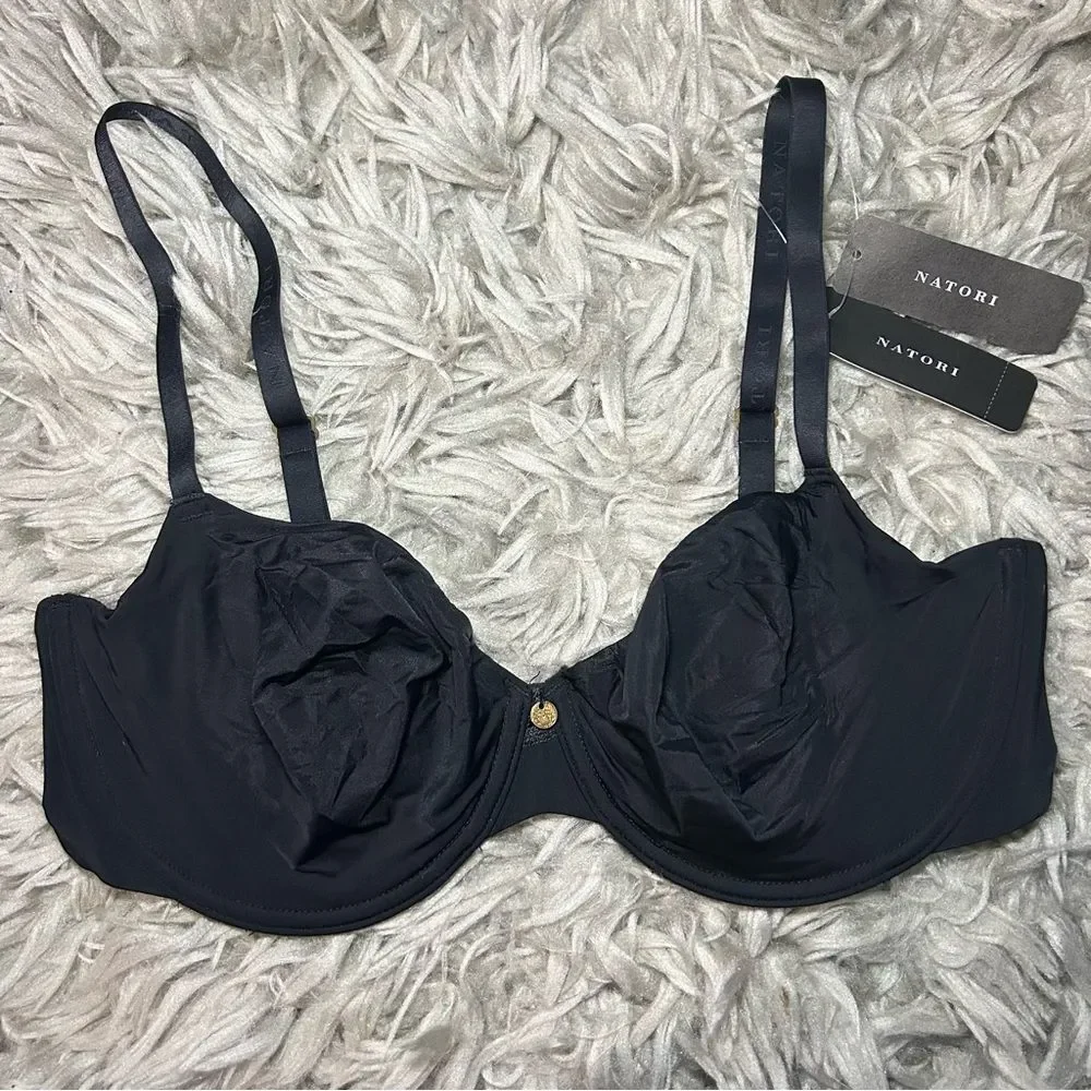 NEW Natori Pure Luxe Balconette black bra size 36D - Picture 2 of 8